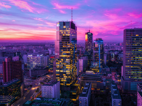 Warszawa z lotu ptaka