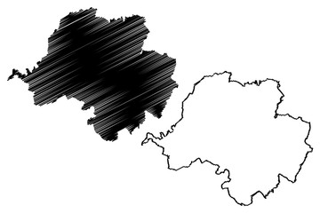 Chemnitz City (Federal Republic of Germany, Saxony) map vector illustration, scribble sketch City of Chemnitz map