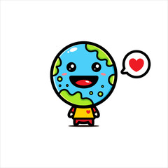 cute earth mascot vector design