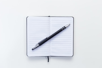 Flat lay desk notepad coffee computer creative