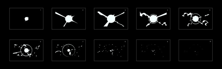 Shine exploration effect sprite sheet. frame by frame classic animation sprite sheet for game, cartoon, video, animation or motion © Nipun Kundu