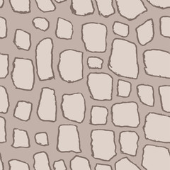 Stones handdrawn seamless gray pattern. Vector illustration.