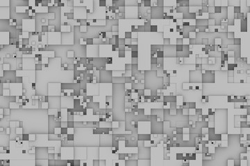 Texture of square tiles of different sizes. 3d render