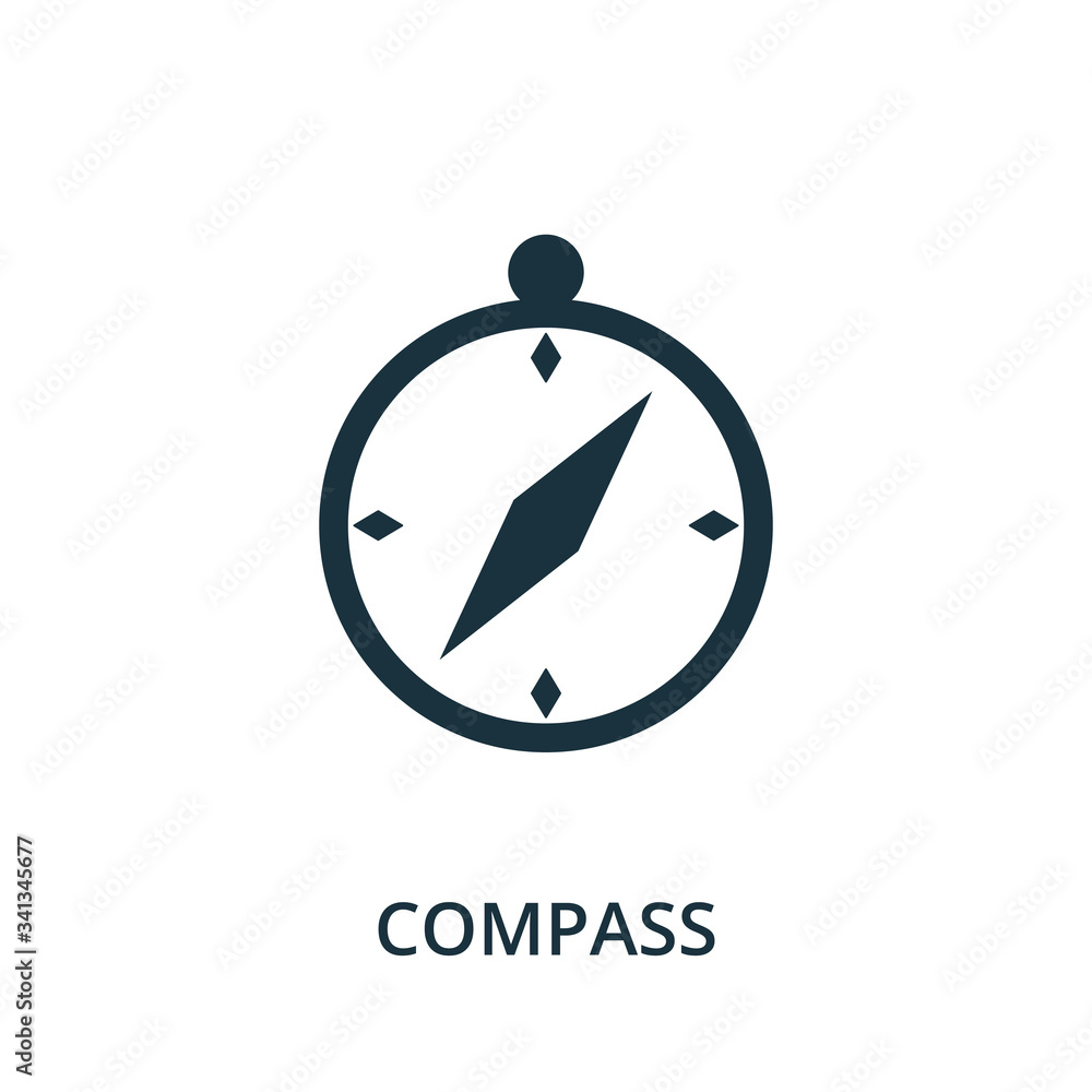 Poster compass icon. simple element from navigation collection. filled compass icon for templates, infograp