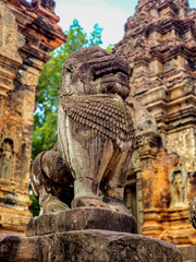Fototapeta premium Siem Reap, Cambodia, December 31, 2019: Preah Ko temple
