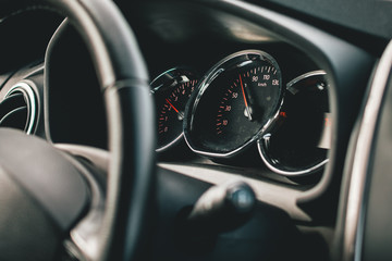 Black interior of a car