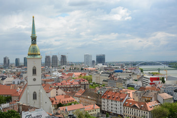 BRATISLAVA, SLOVAKIA - MAY 9, 2019: Beautiful view from Bratislava Castle