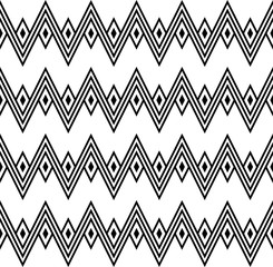 Zig zag ethnic wigwam, mountains Seamless pattern