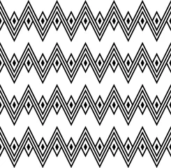 Papier Peint photo Montagnes Wigwam ethnique en zigzag, montagnes Modèle sans couture