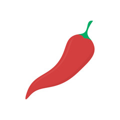 Red pepper chilli vector flat material design isolated on white