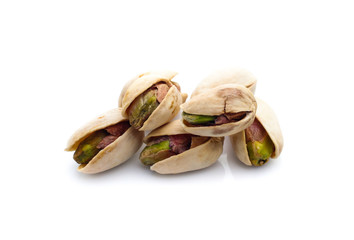 Pistachio nuts. Isolated on a white background