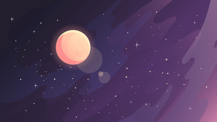 Beautiful starry landscape. Space scenery © Pakon