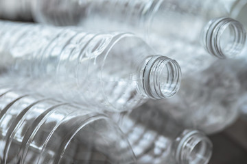 Used plastic drinking water bottles