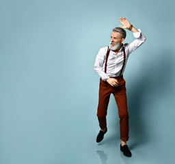 stylish senior man with extravagant clothes