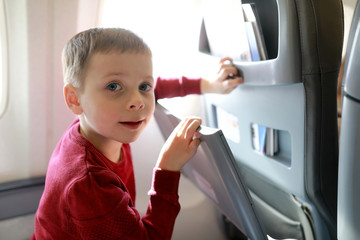 Kid in passenger plane