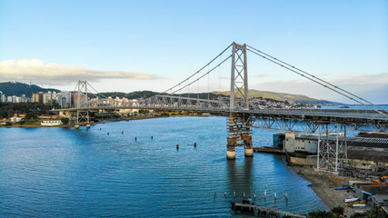 view of the hercilio luz bridge in florianopolis santa catarina brazil