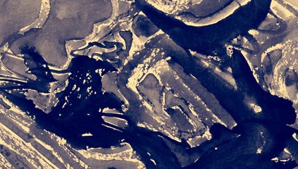 Blue Artistic Dirty Art. Dirty Art Painting. Wet Art Print. Watercolor Print. Phantom Blue Tie Dye Batik. Aquarelle Texture. Brushed Graffiti. White  Splash Banner. Tie Dye Grange. Indigo