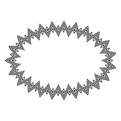 American ethnic indigenous oval border frame set