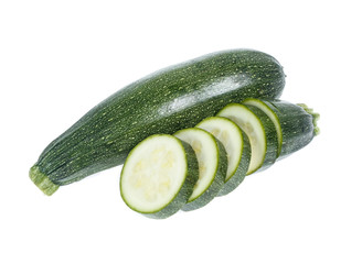 Fresh zucchini on white backgruond