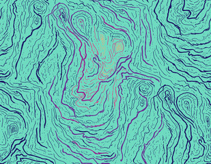 Seamless background pattern with convoluted wood grain and growth lines. Detailed, rich texture. 