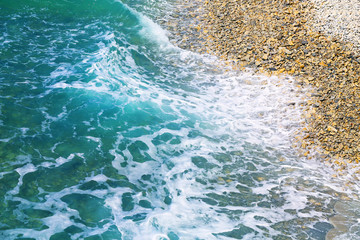 Photo beautiful blue sea waves and splashes