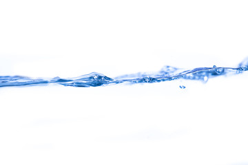 water splash and air bubbles on white background