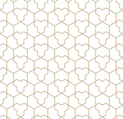Seamless geometric gold pattern. Vector modern linear texture.