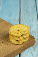 Obraz na płótnie Canvas Premium butter cookies isolated on white background with copy space. Shallow depth of field.
