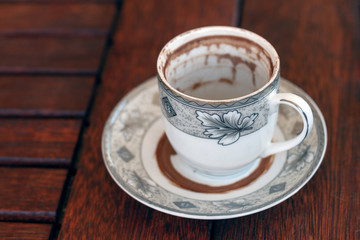 finished Cup of Turkish Coffee waiting for fortune telling