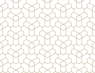 Gardinen Nahtloses geometrisches Goldmuster. Vektor moderne lineare Textur. © Rodin Anton