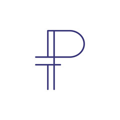 Ruble line icon. Money, Russian currency, symbol. Finance concept. Can be used for topics like business, export, economy, exchange