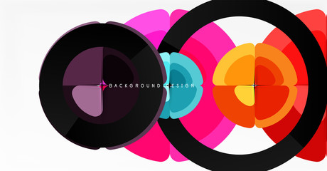 Abstract background, trendy color circles geometrical composition. Vector Illustration For Wallpaper, Banner, Background, Card, Book Illustration, landing page