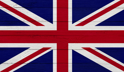 united kingdom flag on a wooden texture. Wood texture, planks Wooden texture background flag. Flag...