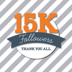 15K followers. Thank you all. Social media subscribers banner