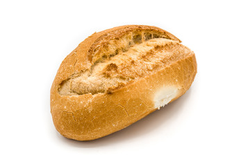 Baked small breads isolated on white background