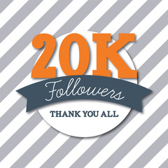 20K followers. Thank you all. Social media subscribers banner