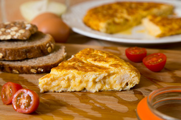 Traditional Spanish tortilla omelet with potatoes