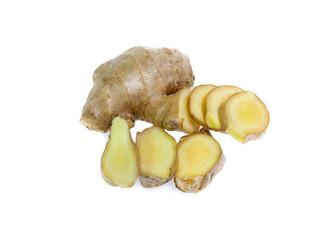 ginger root on white background