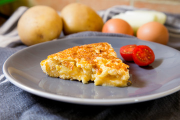 Traditional Spanish tortilla omelet with potatoes