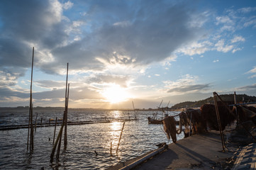 Obraz premium sunset at the pier