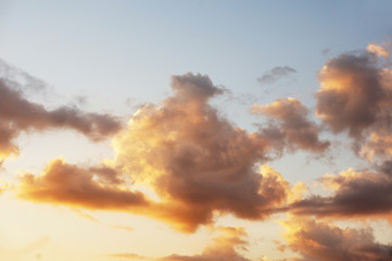 Beautiful sunset clouds in the sky    