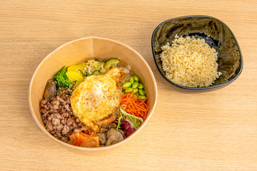 korean bibimbap with quinoa