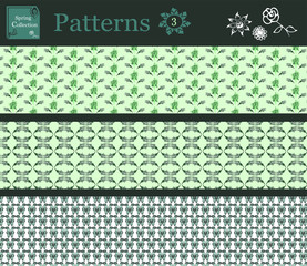 Seamless green patterns