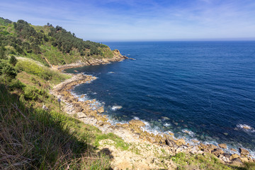 Fototapeta premium View of the sea between Donostia and Pasaia in the Basque Country