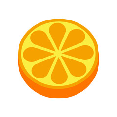 Orange citrus fruit icon bright art vector - 341361242
