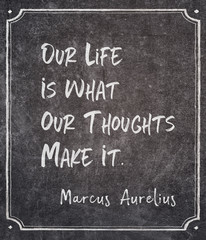 Fototapeta premium our thoughts Aurelius quote