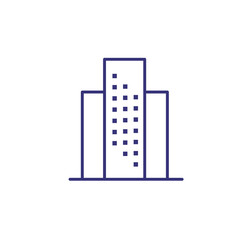 Office building line icon. Skyscraper, apartment, city, downtown. Real estate concept. Can be used for topics like business, architecture, directional signs, cityscape