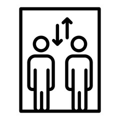 Keeping a distance between people in Elevator Concept Vector Icon Design, Coronavirus Prevention symbol on white background, Social Distance Sign 