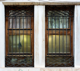 Window with decorative security bars