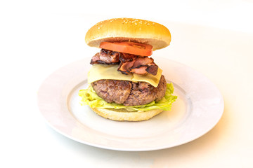 Delicious burger with quality ingredients